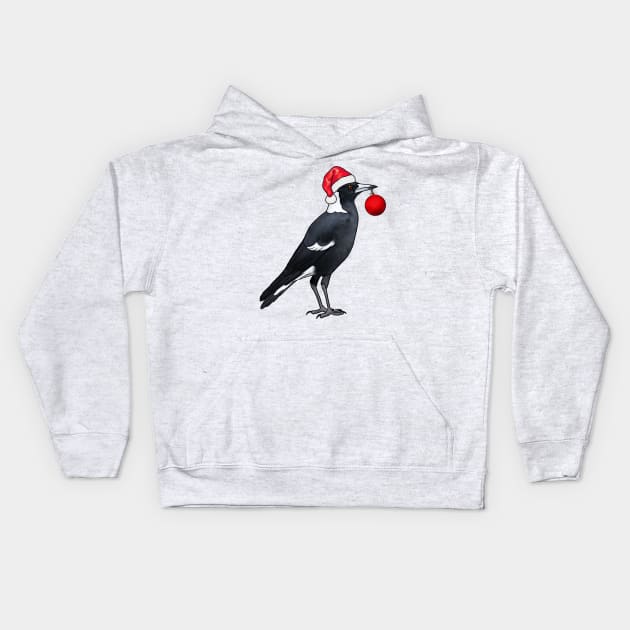 Festive Magpie Kids Hoodie by Meowmaddie